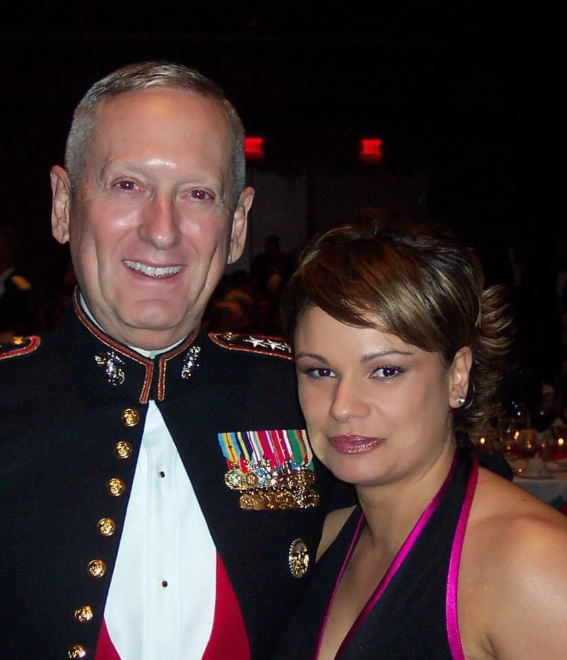 Anna “JoJo” Castillo with General James Mattis at a Marine Corps Ball. 