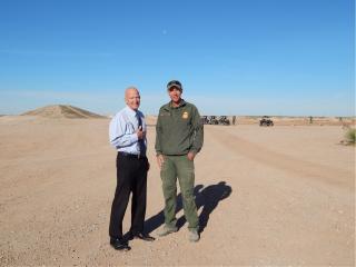 Supervisory U.S. Border Patrol Agent,  Jamie Turley recognized Director Walters from his time at the U.S. Border Patrol Academy.