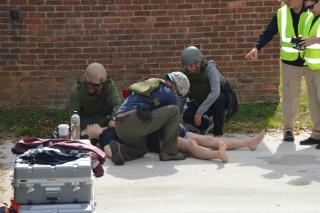 A photograph of FLETC Tactical Medical Training.